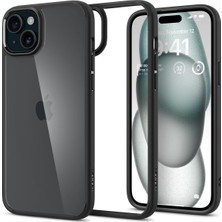 1001 iPhone 15 ile Uyumlu Kılıf Ultra Hybrid Sararmaya Dayanıklı Siyah Şeffaf Kapak - ACS06799 (Spig