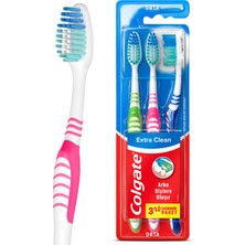 1001 Extra Clean Dil Temizleyicili Arka Dişlere Uzanan Orta Diş Fırçası 3'lü Ekonomik Paket