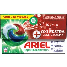 1001 HEPSI1ARADA Pods Oxi Extra Leke Çıkarma Kapsül Çamaşır Deterjanı Beyazlar ve Renkliler 20 Yı