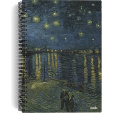 1001 Van Gogh/starry Night Over The RHONE,1888 | Spiralli Defter 04 | A5 | Çizgisiz | 100 Sayfa