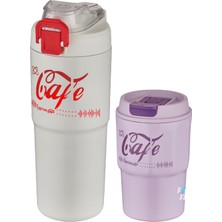 1001 2'li Çelik Termos-Kahve Bardağı Seti 750ML Çift Kullanım TERMOS//450ML Mug Kahve Bardağı