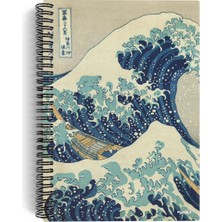 1001 Hokusai/the Great Wave Off KANAGAWA,1829 | Spiralli Defter 05 | A5 | Çizgisiz | 100 Sayfa