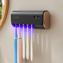 1001 UV5F Pro 2600MAH Şarj Edilebilir Uv Sterilizatörü Diş Fırçası Tutucusu Siyah