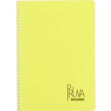 1001 A4 Pet Spiralli Karton Kapaklı Defter 144 Yaprak - Çizgili - Sarı