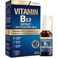1001 Vitamin B12 Sprey 1000 Μg Metilkobalamin, Yüksek Emilim, Vegan Uyumlu, Ağız Yoluyla Takviye Edic