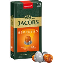 1001 Espresso 7 Classico - Orta Yoğunluk - Dengeli ve Meyvemsi - Espresso Kapsülleri - 10 Alüminyum Ka
