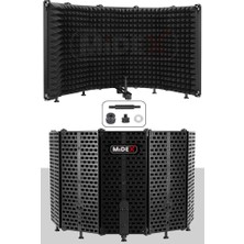 1001 Pf-43 Mikrofon Ses Yalıtım Izolasyon Paneli 5 Bölümlü Ayaklı (69X26 Cm)