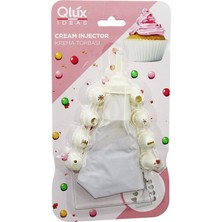 Go İthalat Qlux L-00172 Avantage  10PCS   Krema Torbası - Süsleme Başlık  Seti   1-Beyaz Torba - 9-Krem Beyazı Plastik Başlık (5477)
