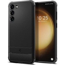 1001 Galaxy S23 ile Uyumlu Kılıf Rugged Armor Üst Düzey Koruma Siyah Karbon Kapak - ACS05711 (Spigen