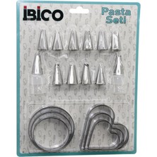 Go İthalat 20PCS Pasta Süsleme Uç Seti= 12-Metal Kurabiye Kalıp Metal=3-Kalp - 3-Yuvarlak 2-Uç Tutucu Pls.adaptör (5477)