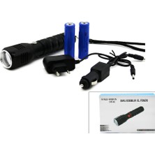 Go İthalat 2ın1 Zoomlu El Feneri - Cob LED Fiş - Çakmak Şarjlı Metal Kasa 17CM 3000 Lumen (5477)