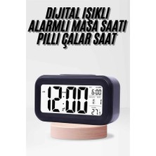 Palmira Demir Dijital Işıklı Alarmlı Çalışma Masası Ekran Pilli Çalar Saat