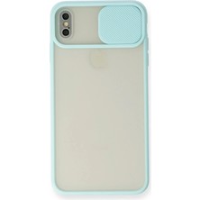 Mey Ithalat®  iPhone Xs Max Kılıf Palm Buzlu Kamera Sürgülü Silikon - Turkuaz