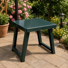 Poliwork Katlanır Çok Amaçlı Plastik Sehpa 49X39X37 cm Bahçe Balkon Kamp Piknik Masa Koyu Yeşil