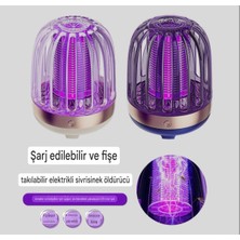 Şarjlı Uv Işıklı Elektrikli Sivrisinek Öldürücü Lamba Makine 15CM Tehlikeli Değil