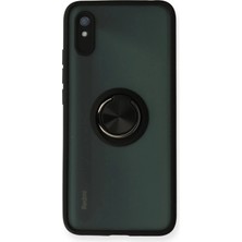 Mey Ithalat®   Redmi 9A Kılıf Montreal Yüzüklü Silikon Kapak - Siyah