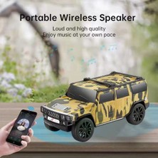 Bluetooth Hoparlör Jeep Araba Tasarımlı Haki Renk 8 Watt Tws Müzik Çalar Fm Radyo USB Sd Kart