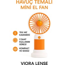 El Vantilatörü Turuncu Renk, 2 Yıl Garantili, Taşınabilir ve Sessiz Kullanım Özellikli