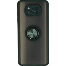 Mey Ithalat®   Pocophone X3 Kılıf Montreal Yüzüklü Silikon Kapak - Yeşil