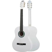 Esranın Dünyası Beyaz Klasik Gitar Seti, 4/4 Boyut ve Ayarlanabilir Sap