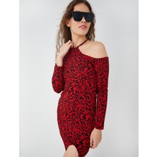 Koton Pencere Detaylı Mini Elbise Halter Yaka