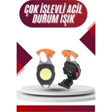 Epilons 7 Modlu Mini LED Lamba Anahtarlık USB Şarjlı Kamp Için Taşınabilir