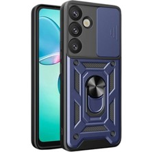 Mey Ithalat®  Samsung Galaxy S25 Kılıf Pars Lens Yüzüklü Silikon - Lacivert