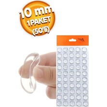 Empressco 50 Adet 10 mm Şeffaf Silikon Bazlı Ses Stoperi Duvar Yüzeyi Dolap Kapı Tampon Koruyucu