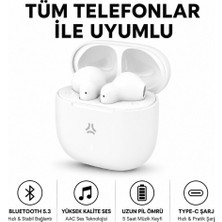Celly Buz2 Tws Tam Kablosuz Bluetooth 5.3 Dokunmatik Kulak Içi Beyaz Kulaklık Type-C Girişli