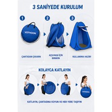 Esranın Dünyası Otomatik Kabin Giyinme Çadırı 120X120X190 cm Üst Havalandırma Yan Pencereli Duş & Wc Çadırı Mavi
