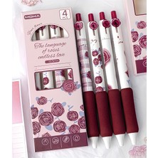 ÖZ OFİS The Language Of Roses 0.5mm Gül Desenli Sünger Tutuşlu Basmalı Jel Kalem - Tekli