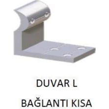 Empressco Duvar L Bağlantı Kısa Aluminyum Küpeşte - Korkuluk Aksesuarı Mobilya Bağlantı Elemanları Beyaz Belir