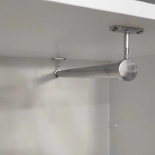 Empressco Dolap Içi (60CM) Krom Yuvarlak Askı Borusu( Askı Borusu +Flanş+Vida) - Dolap Içi Düzenleyiciler