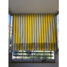 Çıtçıtlı Yüksekliği Ayarlanabilen Katlanabilir Sarı Gri Balkon Perdesi