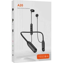 Azurtech A20 Boyun Askılı Kablosuz Bluetooth 5.2 Kulaklık Uzun Pil Ömrü