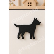 Toptan3D (6x4 Cm) Siyah Köpek Dolap Kulpu - Modern Çocuk, Bebek Odası Mobilya Kulpu (Kulp Vidası Dahildir)