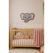 Toptan3D Fil Duvar Süsü, Çocuk Odası Duvar Dekoru, Yapışkanlı Bebek Odası Süsleri, Sevimli Dostlar (15 Cm)