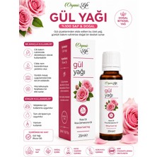 Organik Life %100 Saf Gül Yağı 20 ml - Yaşlanma Karşıtı & Işıltı Veren Yüz Bakım Yağı