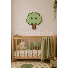 Toptan3D Ağaç Duvar Süsü, Çocuk Odası Duvar Dekoru, Yapışkanlı Bebek Odası Süsleri, Sevimli Dostlar (15 Cm)