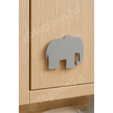 Toptan3D (5x4 Cm) Gri Fil Dolap Kulpu - Modern Çocuk, Bebek Odası Mobilya Kulpu (Kulp Vidası Dahildir)