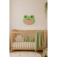 Toptan3D Kurbağa Duvar Süsü, Çocuk Odası Duvar Dekoru, Yapışkanlı Bebek Odası Süsleri, Sevimli Dostlar (15 Cm)