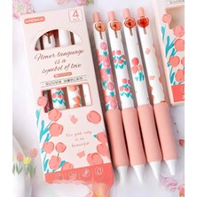 ÖZ OFİS Kawaii Moka 0.5mm Lale Desenli Sünger Tutuşlu Basmalı Jel Kalem - Tekli Soft Renkler