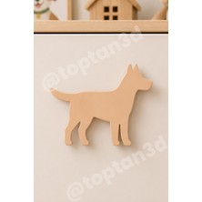 Toptan3D (6x4 Cm) Açık Bej Köpek Dolap Kulpu - Modern Çocuk, Bebek Odası Mobilya Kulpu (Kulp Vidası Dahildir)
