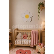 Toptan3D Papatya Duvar Süsü, Çocuk Odası Duvar Dekoru, Yapışkanlı Bebek Odası Süsleri, Sevimli Dostlar (15 Cm)
