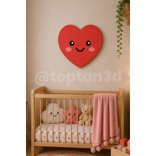 Toptan3D Kalp Duvar Süsü, Çocuk Odası Duvar Dekoru, Yapışkanlı Bebek Odası Süsleri, Sevimli Dostlar (15 Cm)