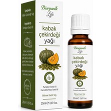 Organik Life %100 Saf Kabak Çekirdeği Yağı 20 ml - Besleyici Saç ve Sakal Bakım Yağı