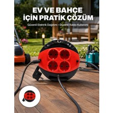 Nevamel® Türkiye Üretimi 5 Metre 4 Prizli Kablolu Makara