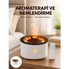 Nevamel® Alev Efektli Aromaterapi Difüzörü – 360 ml Su Hazneli Sessiz ve Zaman Ayarlı Yeni Nesil