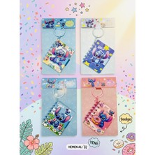 ÖZ OFİS Stitch Mini Mıknatıslı Not Defterli Çanta Süsü & Anahtarlık Seti - Tekli