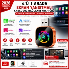 MayPal R4 4'ü 1 Arada Kablosuz CarPlay, Android Auto, AirPlay ve MirrorLink Adaptörü Youtube Video Yansıtma Telefon Yönetme